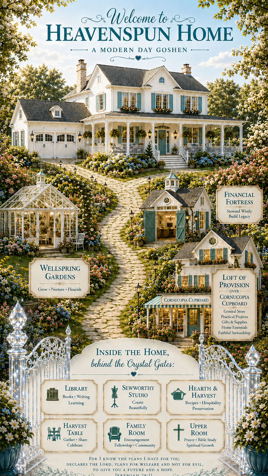 Welcome to HeavenSpun Home, a modern-day Goshen where faith, homemaking, stewardship, hospitality, and practical living come together in one welcoming manor.