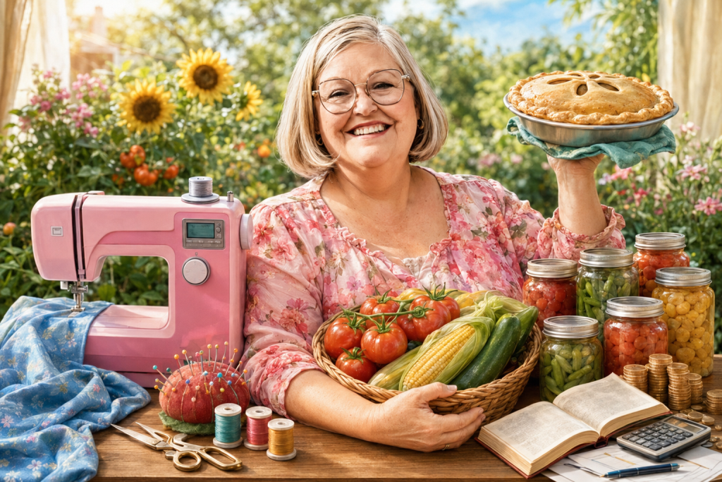 Kim, the HeavenSpun Homemaker, with sewing, baking, canning, gardening, Bible study, and household stewardship.